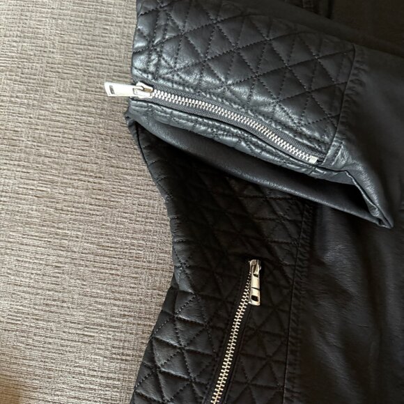 Lulus Black Vegan Leather Moto Jacket - Picture 6 of 14